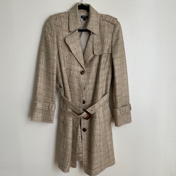 WORTH New York Tweed Trench Coat SIZE S